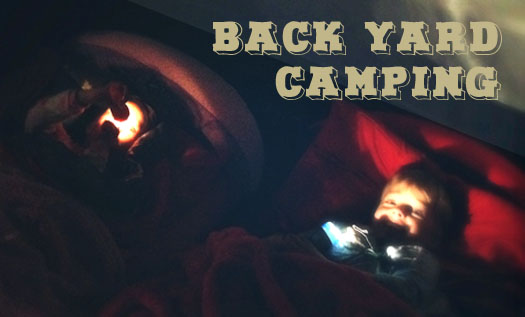 Back yard camping - fun with torches. Back yard camping - fun with torches.