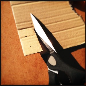 Cut the cardboard into same height strips Cut the cardboard into same height strips