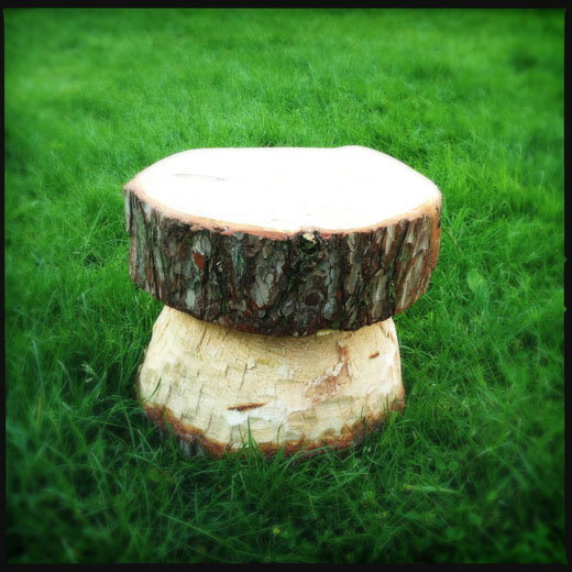 The finished toadstool chair The finished toadstool chair