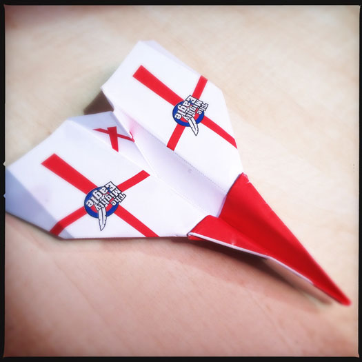 The finished paper plane design
